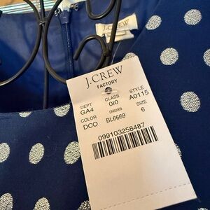 J.Crew Factory | Blue Polka Dot Dress NWT